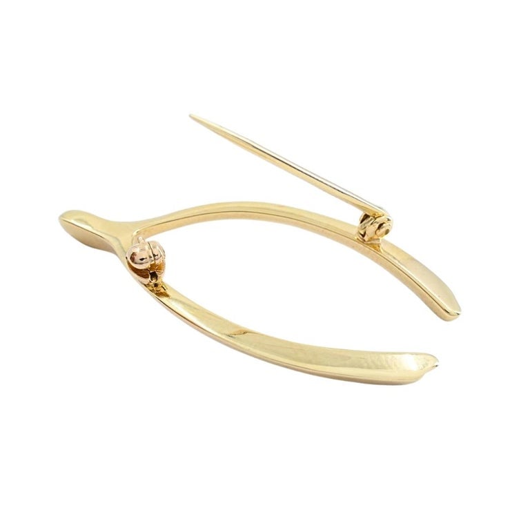 Tiffany & Co. 14k Yellow Gold Wishbone Brooch Pin - 6