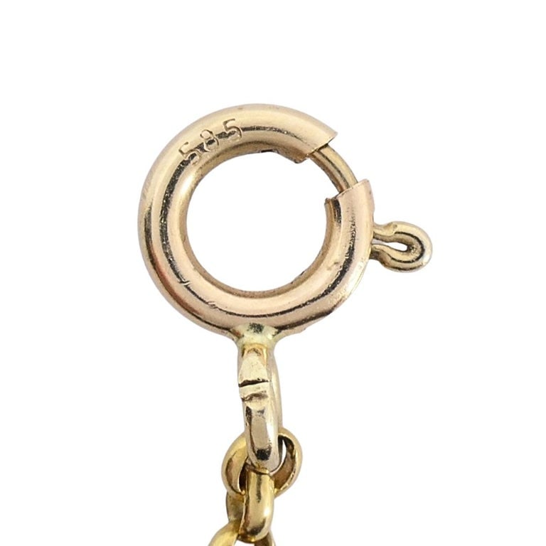 14k Gold Diamond Lock & Key Pendant Necklace - 9