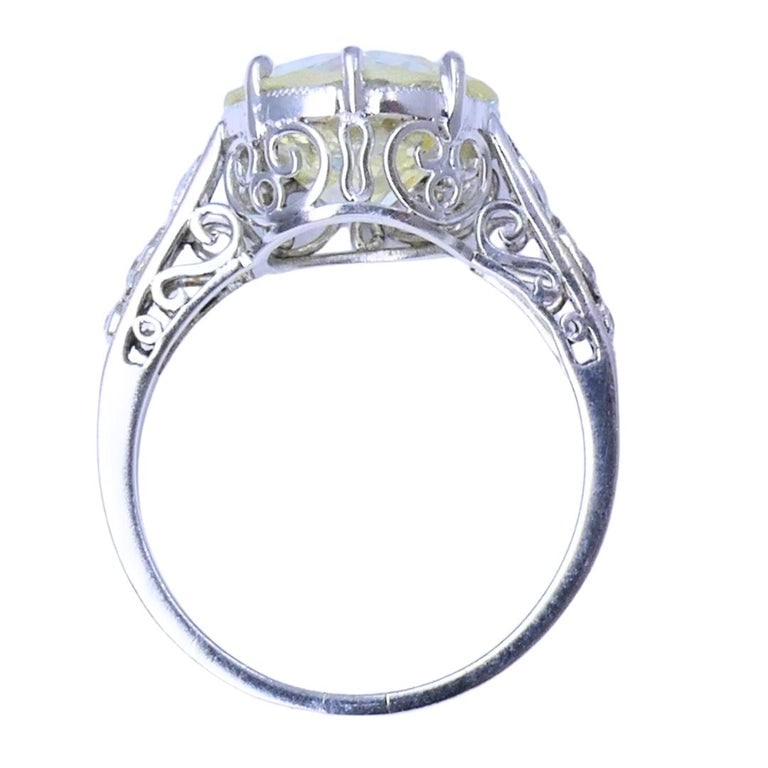 Art Deco Engagement Ring Old European Cut Diamond Platinum Ring Solitaire - 8