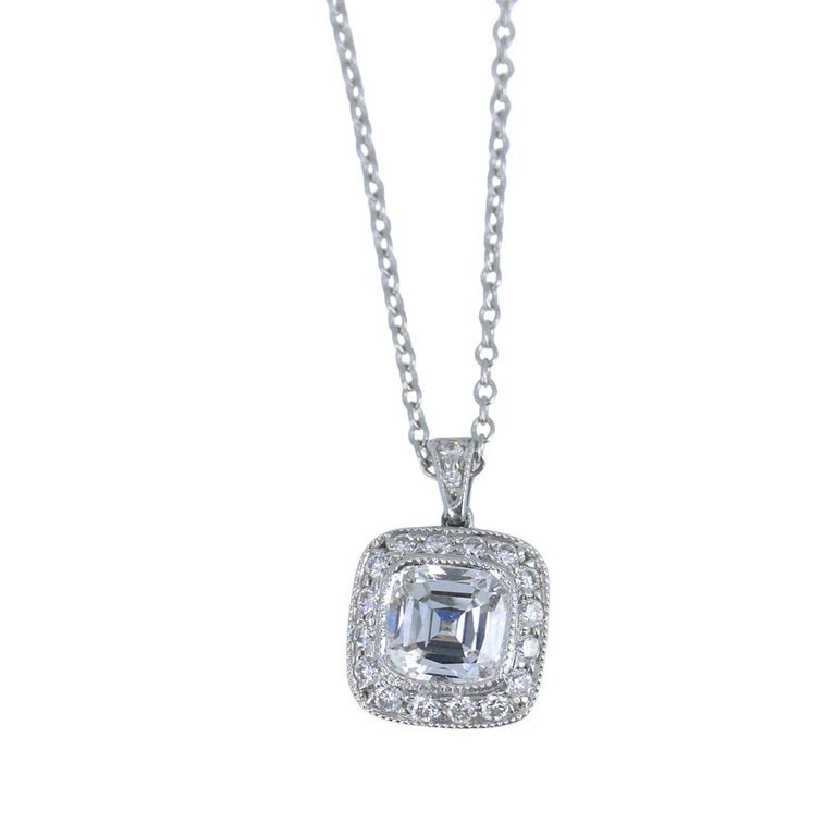 Tiffany & Co. Legacy Platinum Diamond Pendant Necklace, Circa 2000s - 9