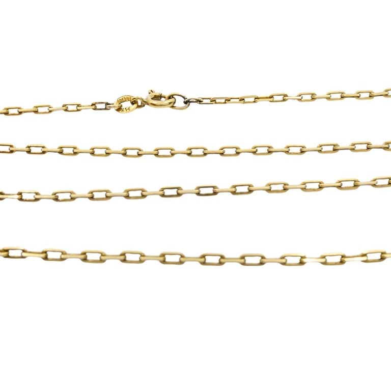 18k Diamond Key Pendant 14k Italian Gold Chain Necklace - 4