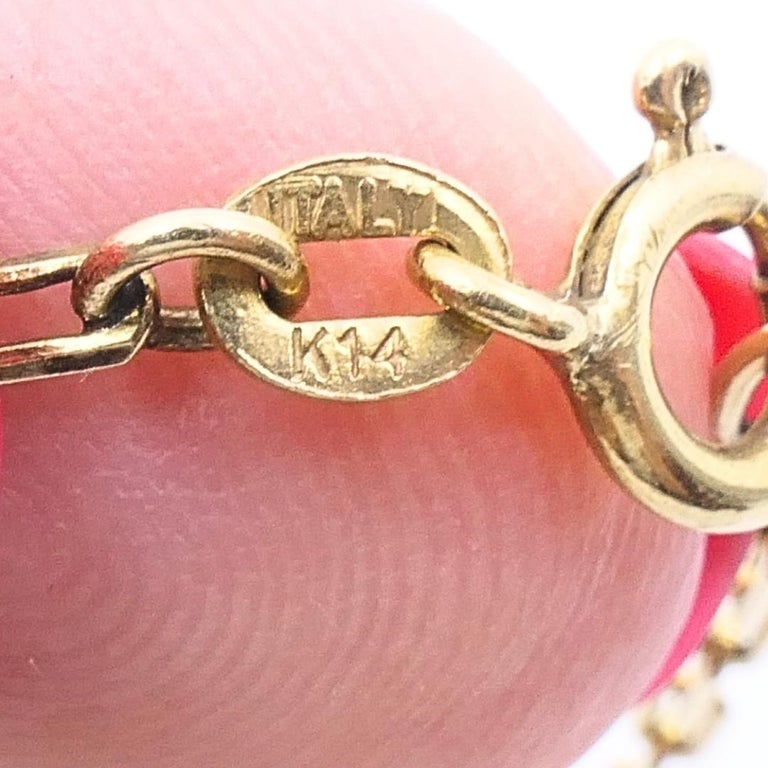 18k Diamond Key Pendant 14k Italian Gold Chain Necklace - 9