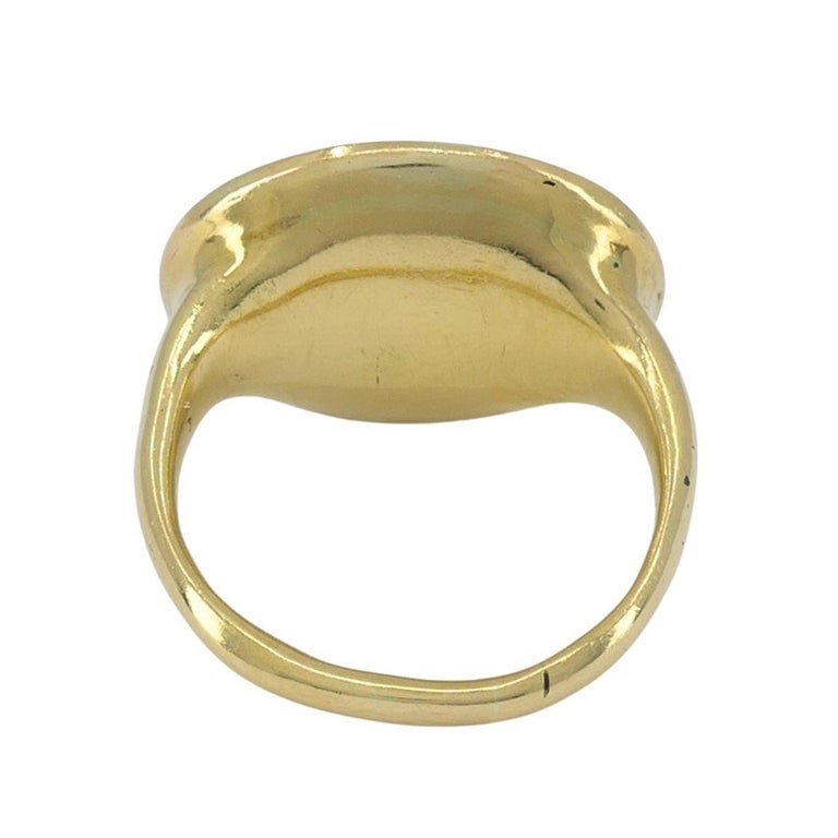 Vintage 18k Gold Hardstone Intaglio Signet Ring - 7