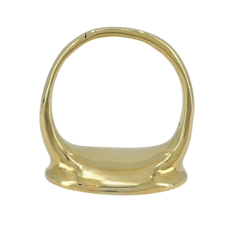 Vintage 18k Gold Hardstone Intaglio Signet Ring - 9