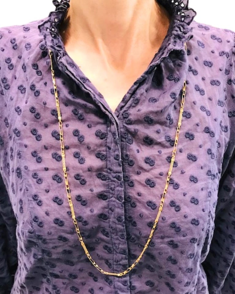 Vintage 18k Yellow Gold Chain Necklace 36â€ Long - 2