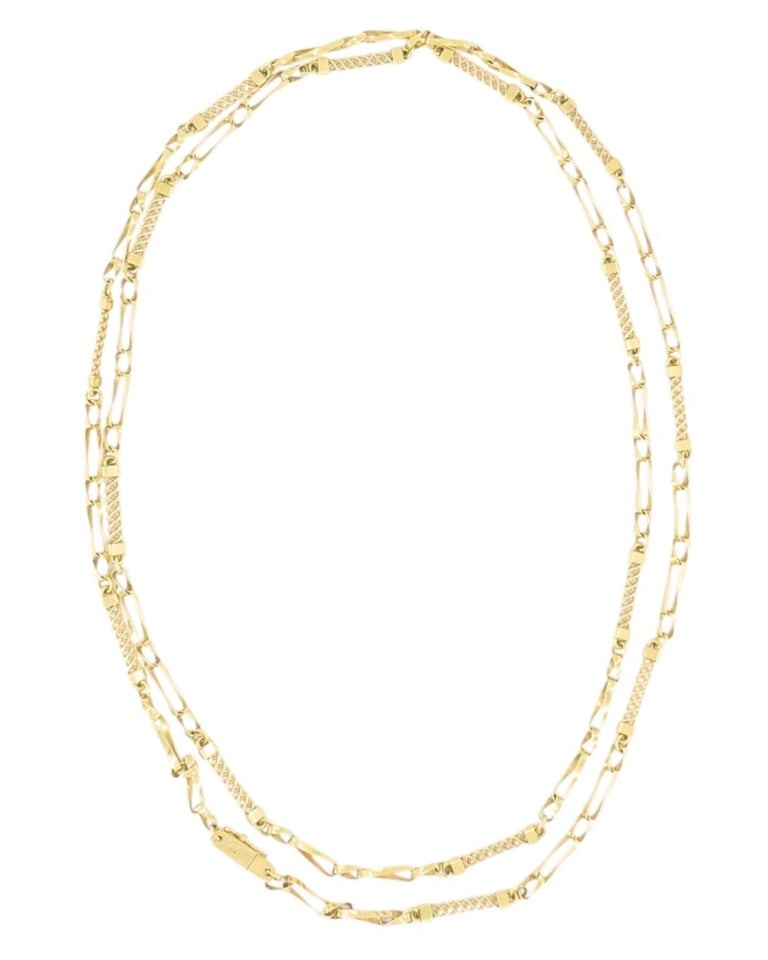 Vintage 18k Yellow Gold Chain Necklace 36â€ Long - 3