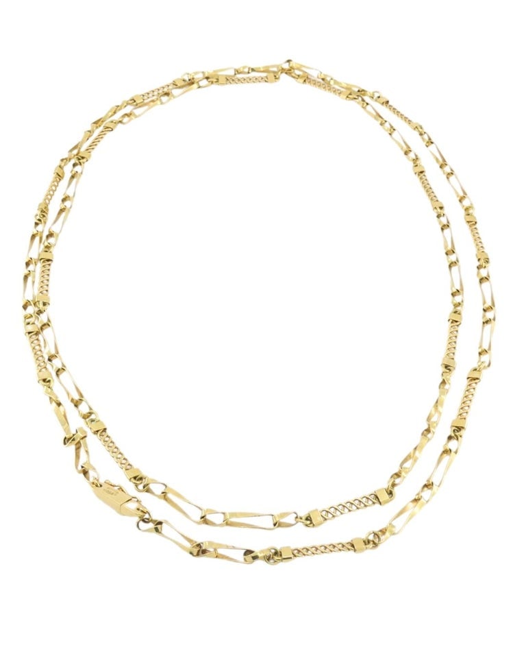 Vintage 18k Yellow Gold Chain Necklace 36â€ Long - 4