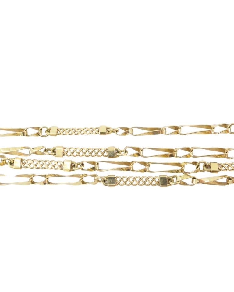Vintage 18k Yellow Gold Chain Necklace 36â€ Long - 5