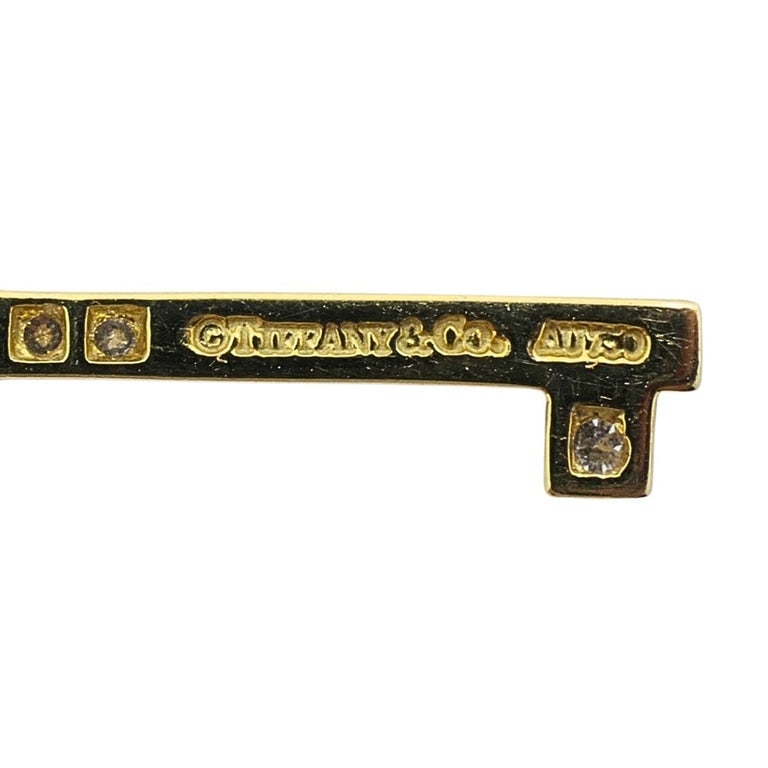 Tiffany & Co. 18k Yellow Gold Diamond Key Pendant - 8