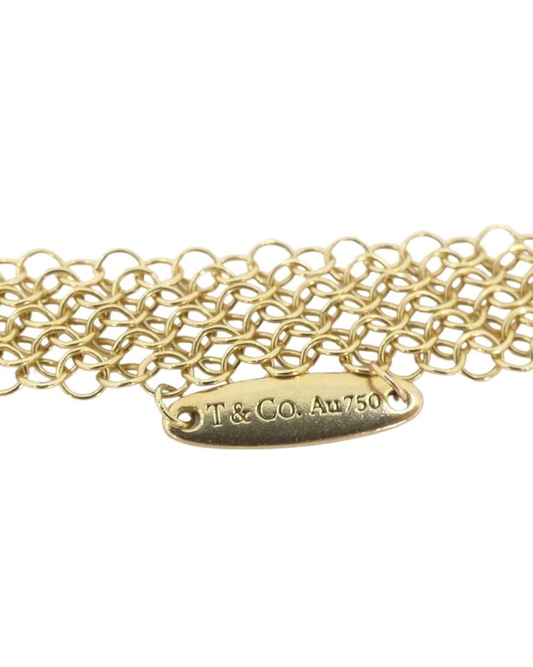 Elsa Peretti for Tiffany & Co. 18k Gold Jade Open Heart Mesh Necklace - 6