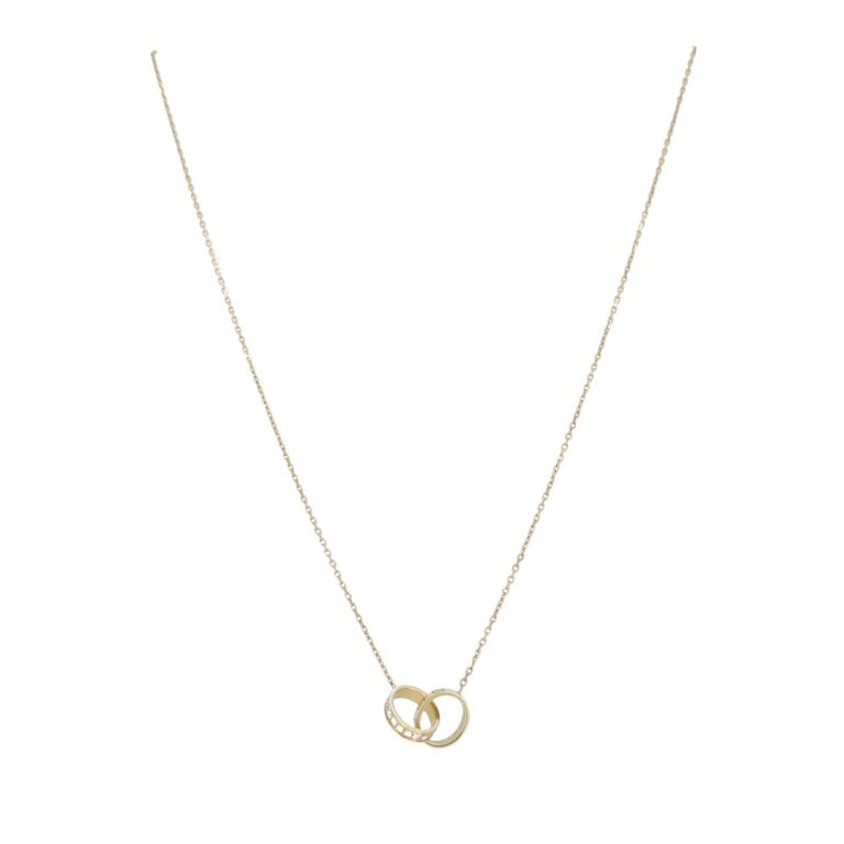 Cartier LOVE Interlocking 18k Gold Diamond Pendant Necklace - 2