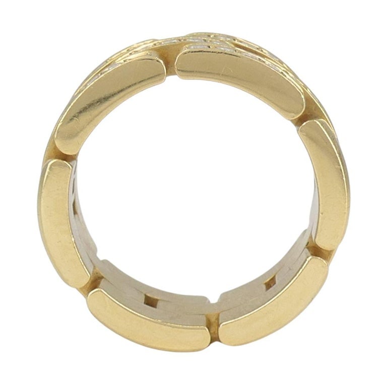Cartier 18k Gold Diamond Triple Row Maillon Panthere Ring - 10