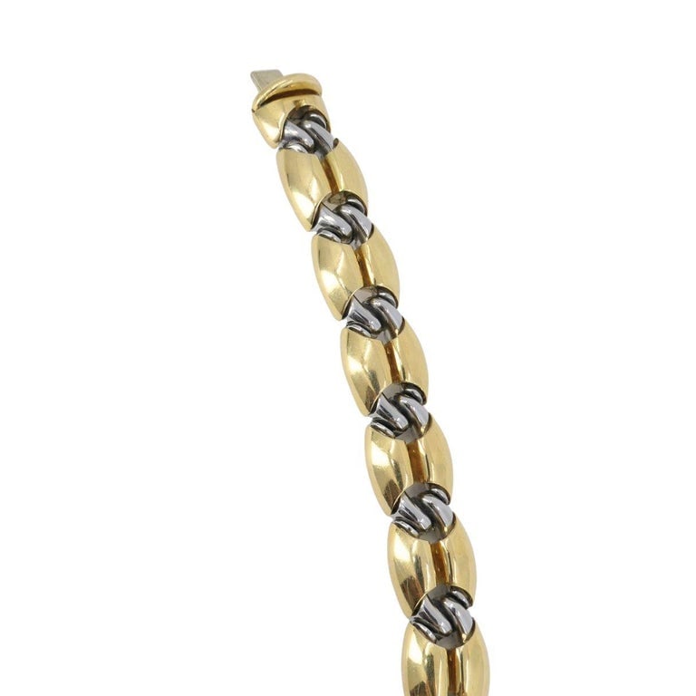 Vintage Bvlgari 18k Gold Steel Link Bracelet - 11