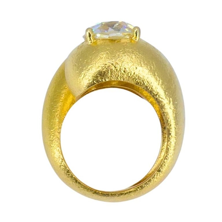 Old European Cut Diamond Ring Gold Bypass Cocktail Ring - 9