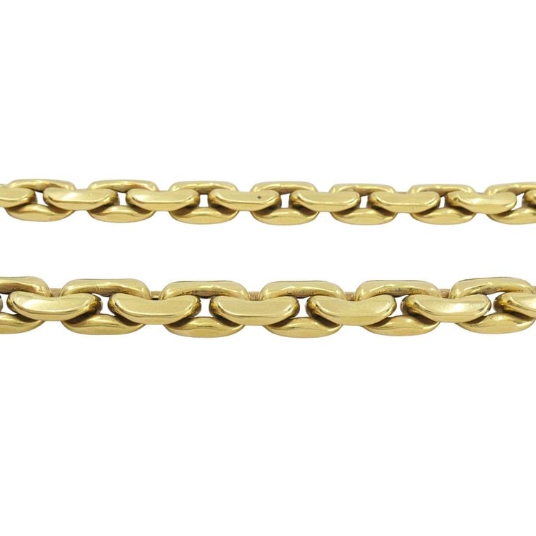 Vintage Italian 18k Gold Link Necklace Sculpted Front Element - 6