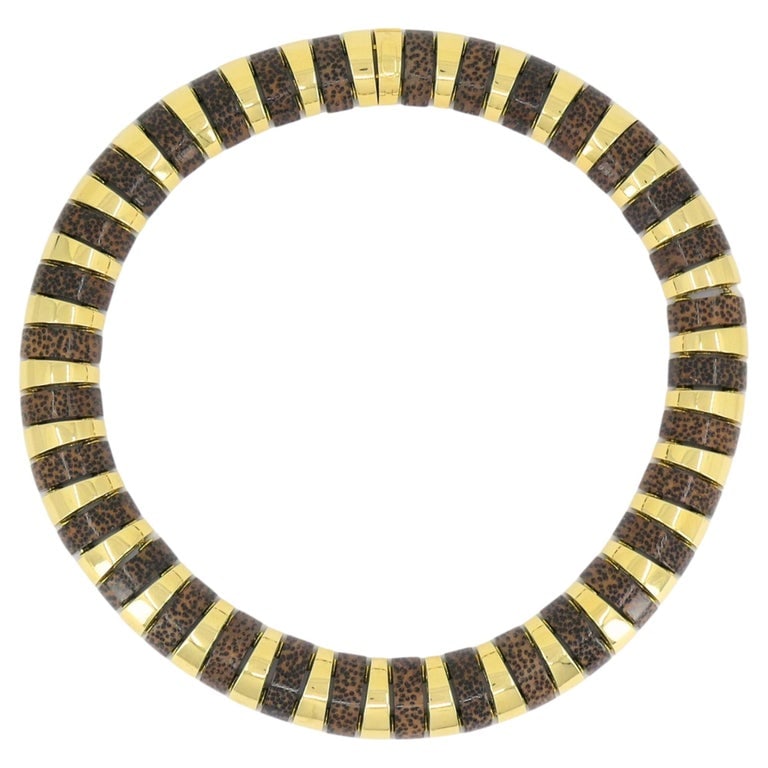 18k Gold Necklace Leopard Wood Attributed to Aletto Brothers (1 of 9)