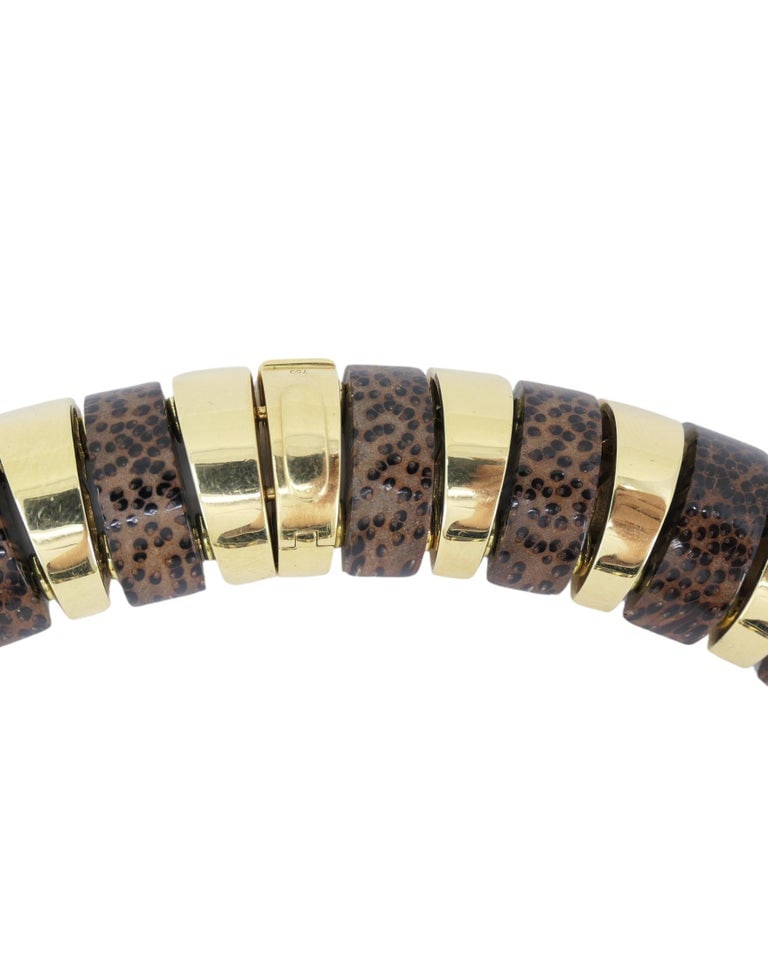 18k Gold Necklace Leopard Wood Attributed to Aletto Brothers - 4