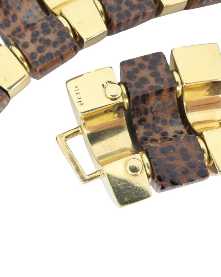 18k Gold Necklace Leopard Wood Attributed to Aletto Brothers - 7