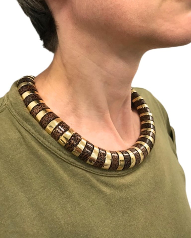 18k Gold Necklace Leopard Wood Attributed to Aletto Brothers - 9