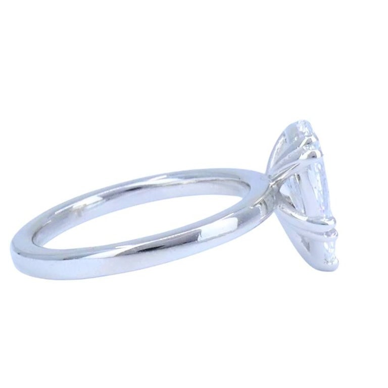 Pear Shaped Diamond Platinum Engagement Ring 1.71 carat GIA D VS2 - 5