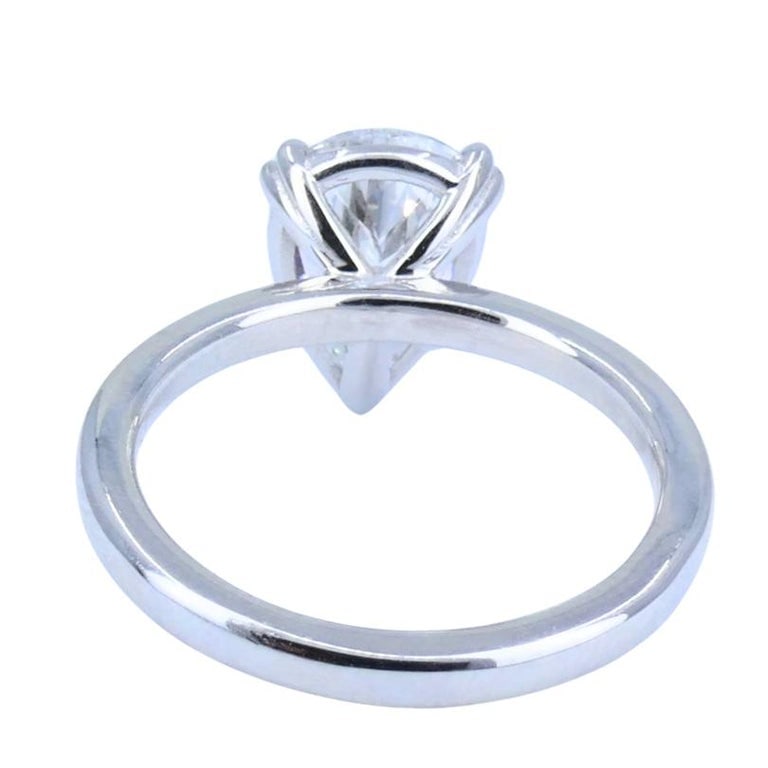 Pear Shaped Diamond Platinum Engagement Ring 1.71 carat GIA D VS2 - 6