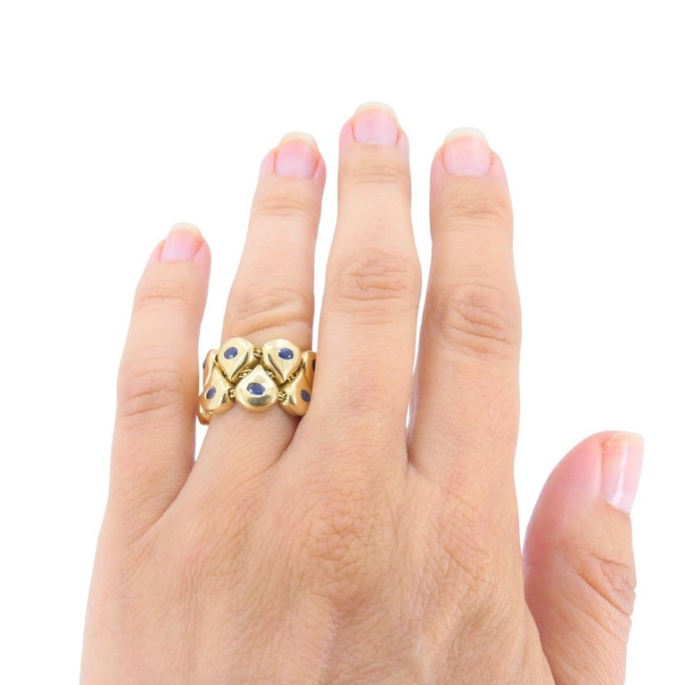 Chaumet Paris Tsouka 18k Gold Flexible Sapphire Teardrop Ring - 2