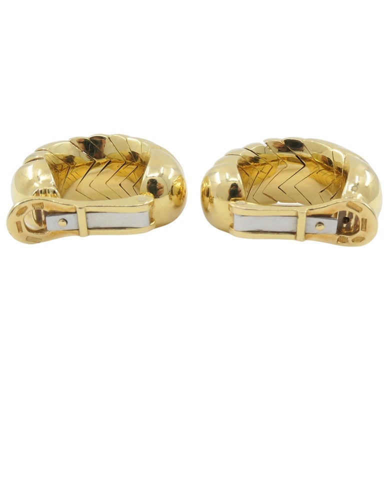 Bvlgari Bulgari Gold Earrings 18k Spiga Collection Clip-On - 6