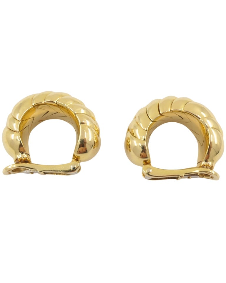 Bvlgari Bulgari Gold Earrings 18k Spiga Collection Clip-On - 7