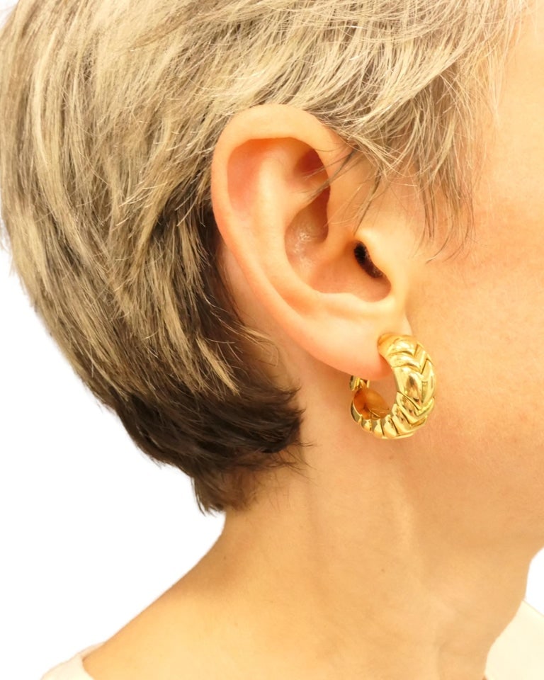 Bvlgari Bulgari Gold Earrings 18k Spiga Collection Clip-On - 8