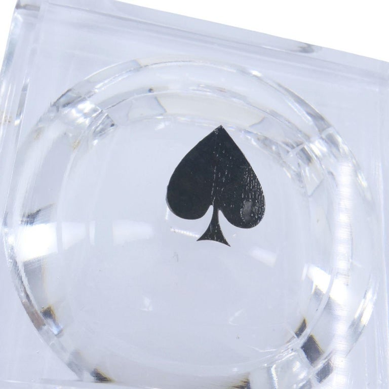 Baccarat France Crystal Glass Playing Card Trinket Ash Trays - 10