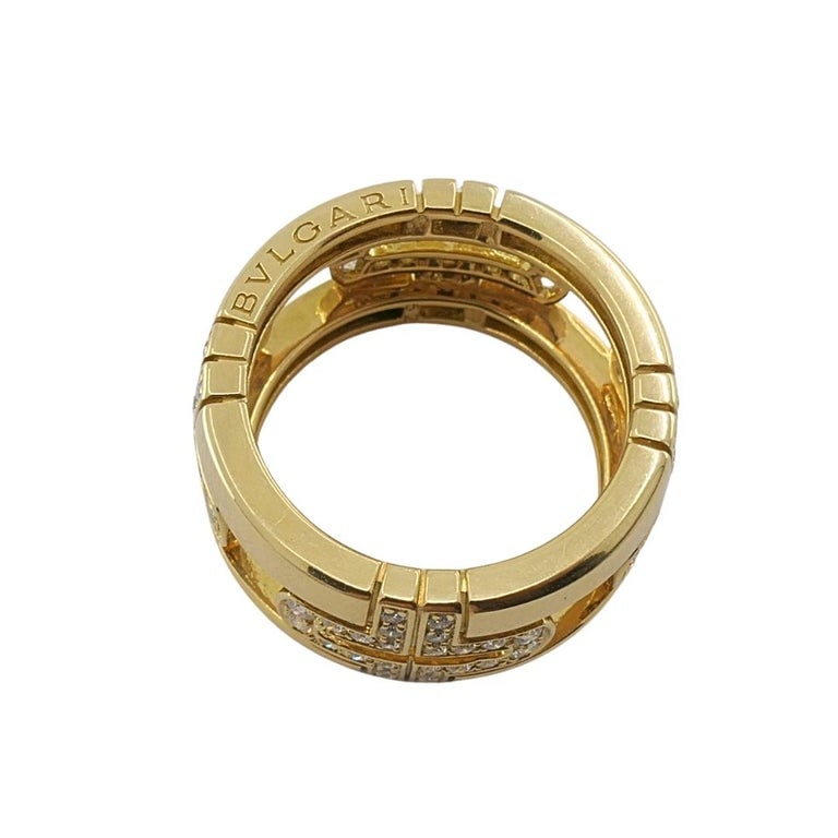 Bvlgari Bulgari 18k Gold Parentesi Diamond Band Ring - 8
