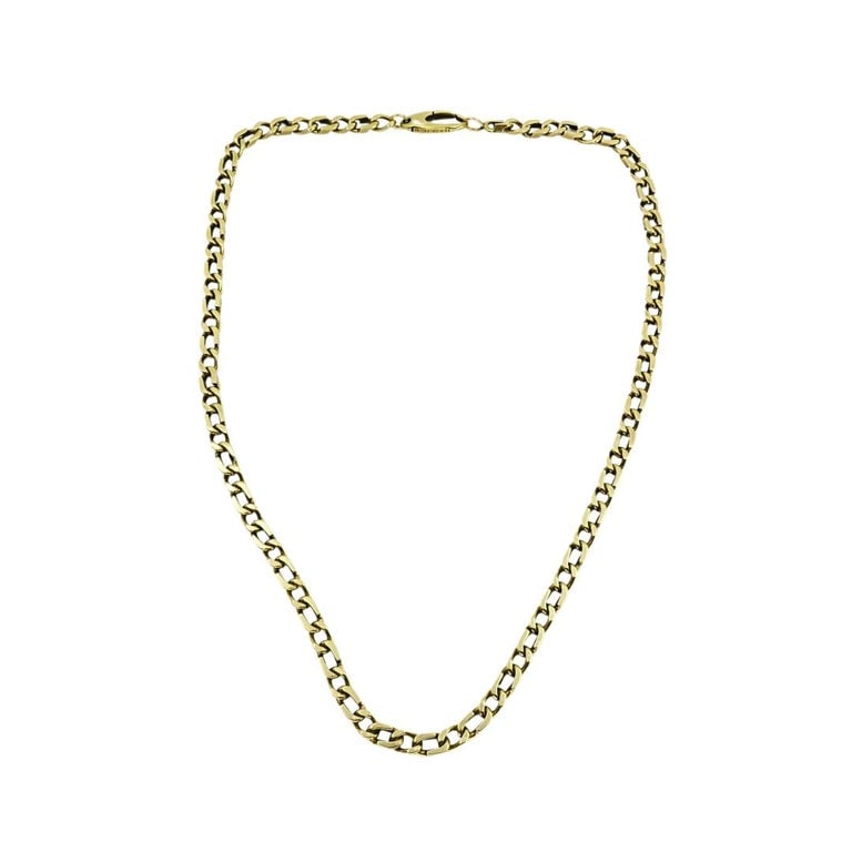 O.P. Orlandini for UnoAErre Vintage Italian 14k Gold Curb Link Chain Necklace - 3