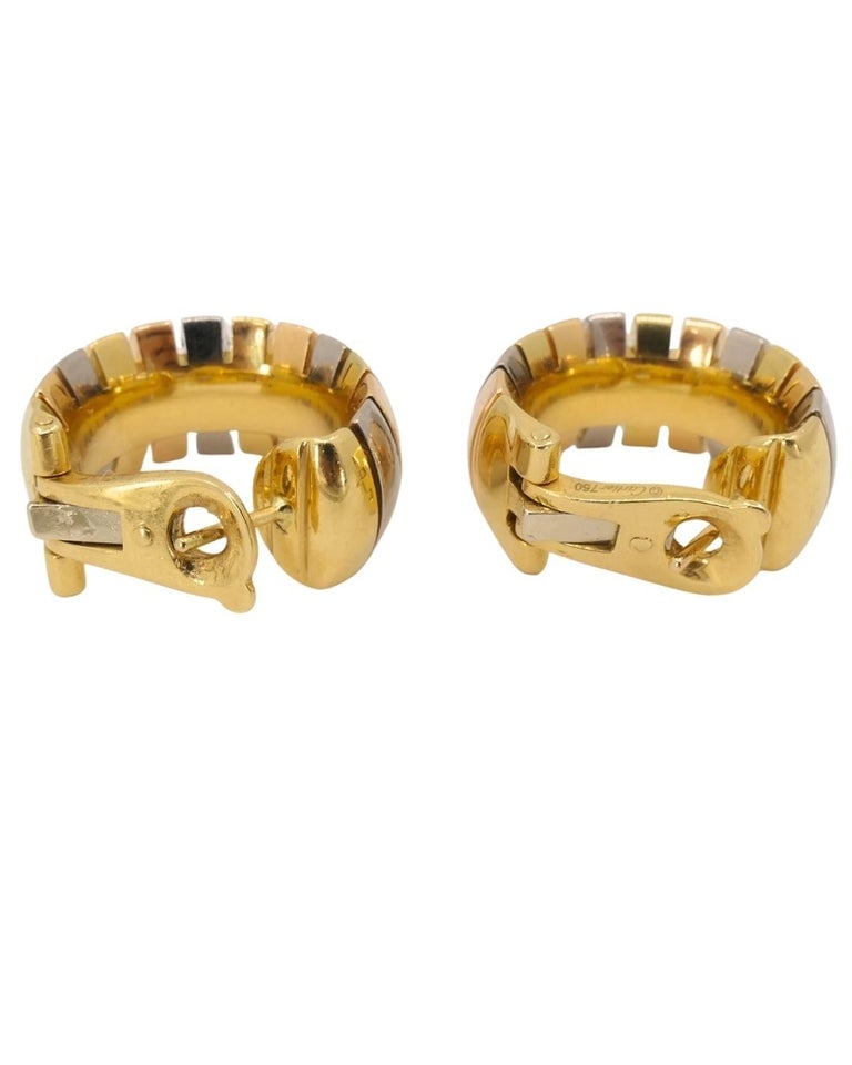 Cartier Hoop earrings Tubogas Design 18k Tri-Color Gold - 6