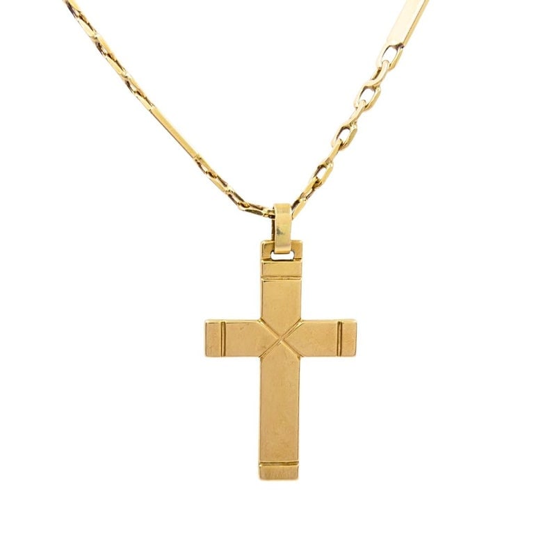 Vintage 14k Gold Cross Pendant Necklace - 5
