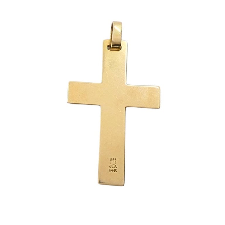 Vintage 14k Gold Cross Pendant Necklace - 9