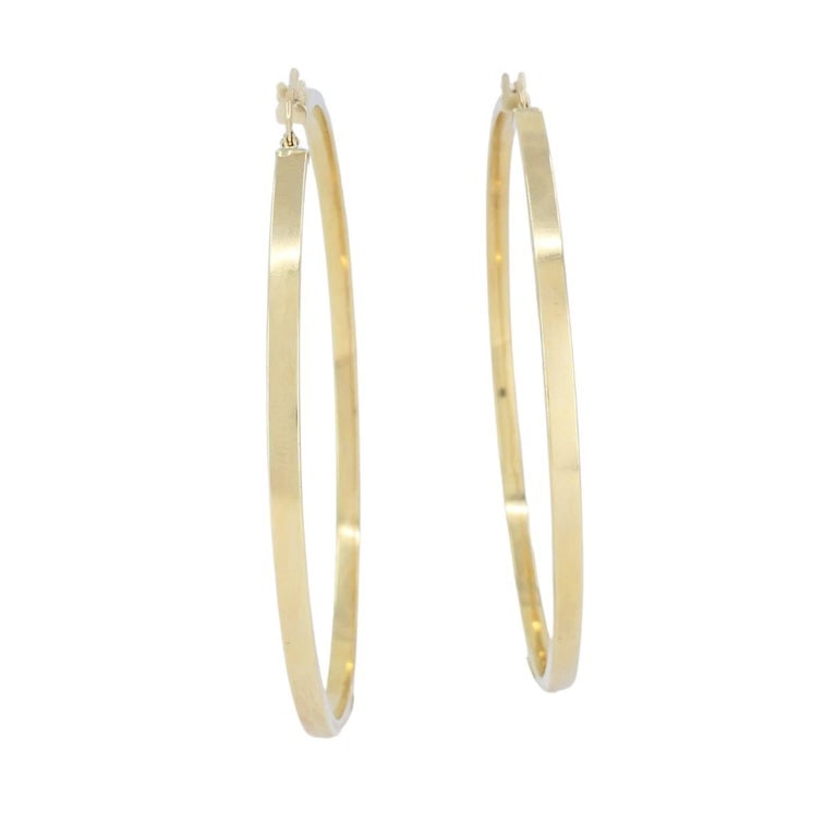 Vintage Italian 14k Gold Hoop Earrings, Late 20th Century - 7