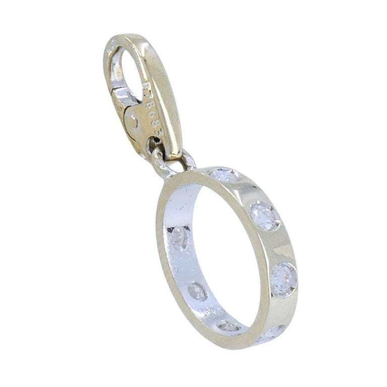 Cartier 18k White Gold LOVE Diamond Oval Charm Pendant - 4