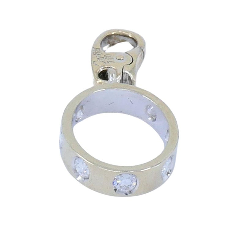 Cartier 18k White Gold LOVE Diamond Oval Charm Pendant - 7