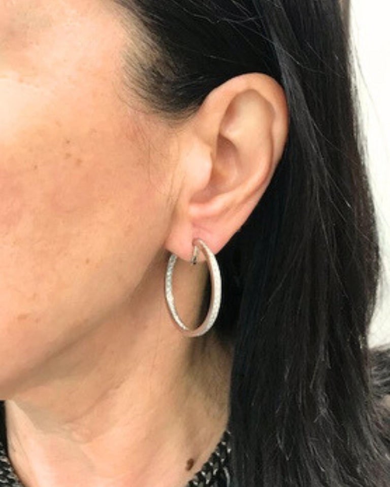 Vintage Cartier Hoop Earrings 18k Gold Diamond Earrings - 11