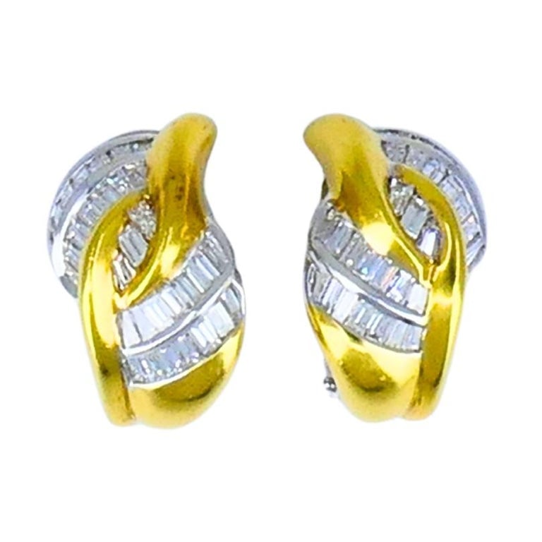 Vintage Luca Carati Diamond Earrings 18k Gold Estate Jewelry - 11