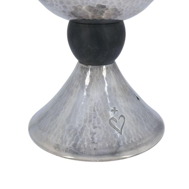 1920â€™s French Sterling Silver Large Challah Goblet Cup - 2