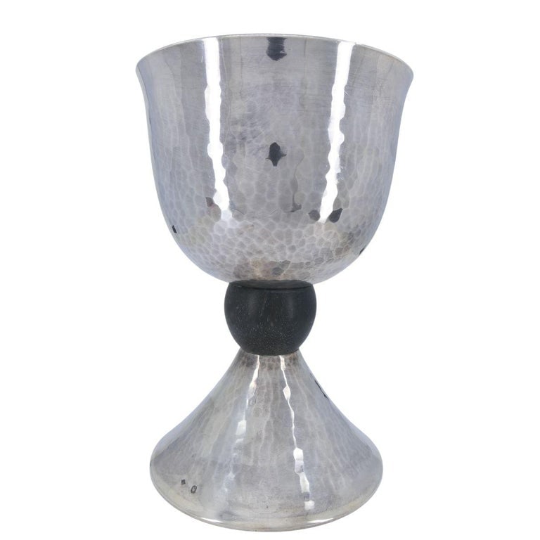 1920â€™s French Sterling Silver Large Challah Goblet Cup - 5
