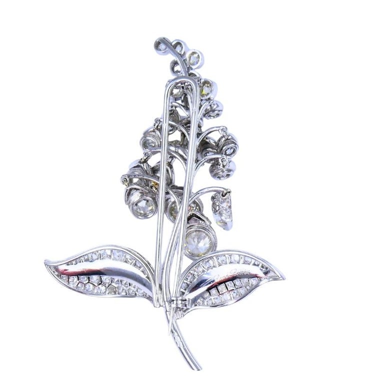 Antique Rene Boivin Platinum Diamond Brooch Circa 1880s Estate Jewelry - 5