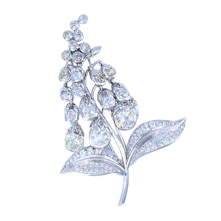 Antique Rene Boivin Platinum Diamond Brooch Circa 1880s Estate Jewelry - 9
