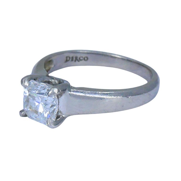 Vintage Derco Platinum Diamond Solitaire Engagement Ring 1.51ct GIA cert - 2