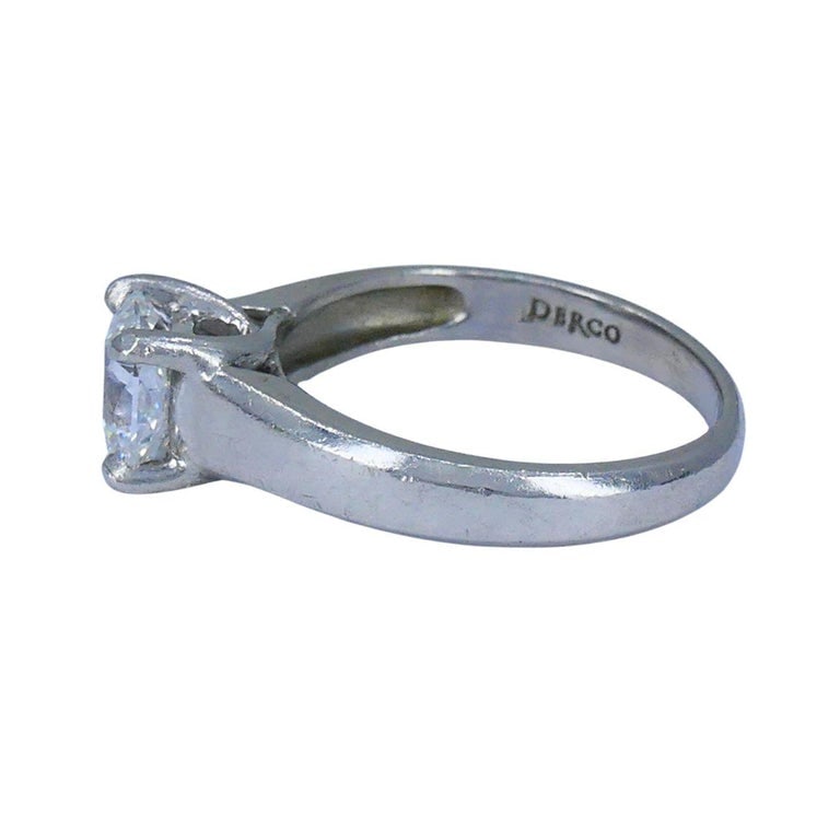 Vintage Derco Platinum Diamond Solitaire Engagement Ring 1.51ct GIA cert - 3