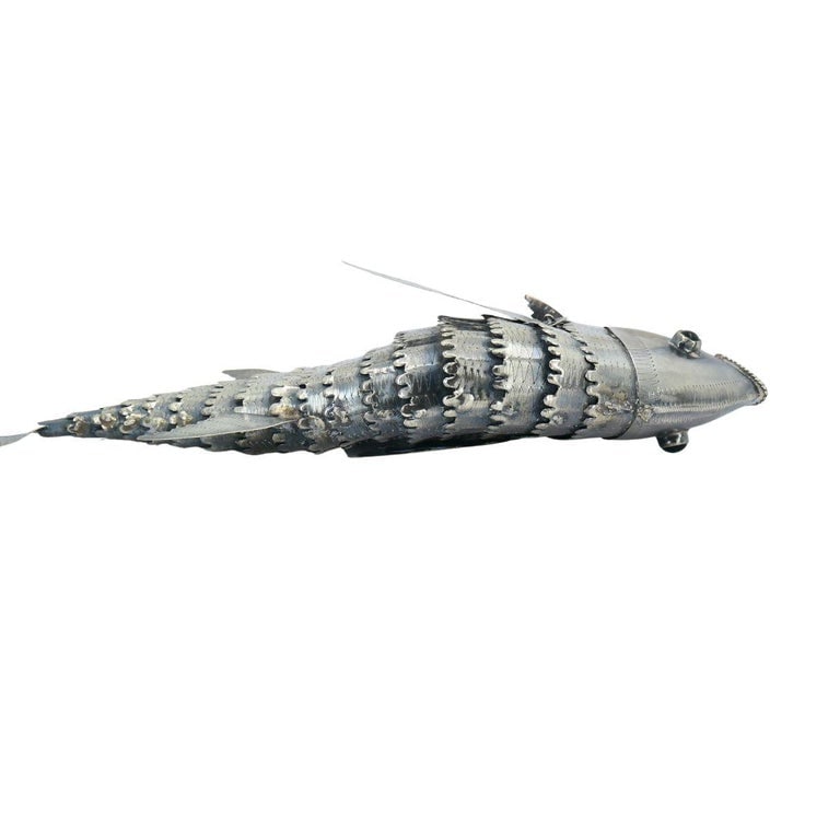 Vintage Articulated Sterling Silver Fish Figurine Mid Century Modern - 9