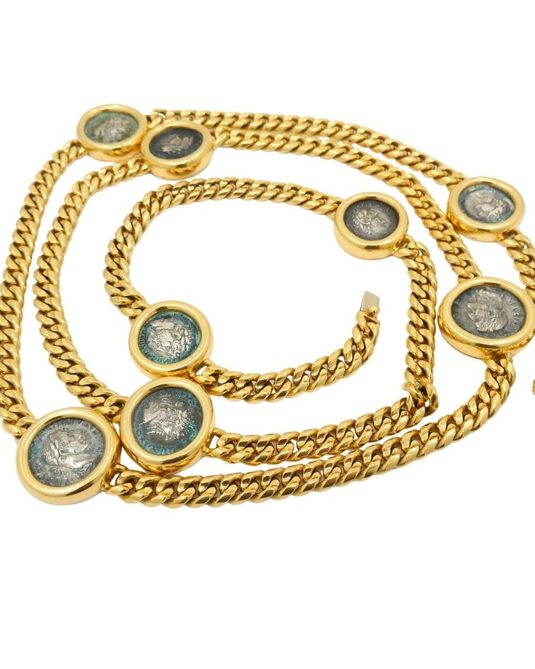 Bvlgari Bulgari Monete Gold Chain Necklace Ancient Roman Coins - 11