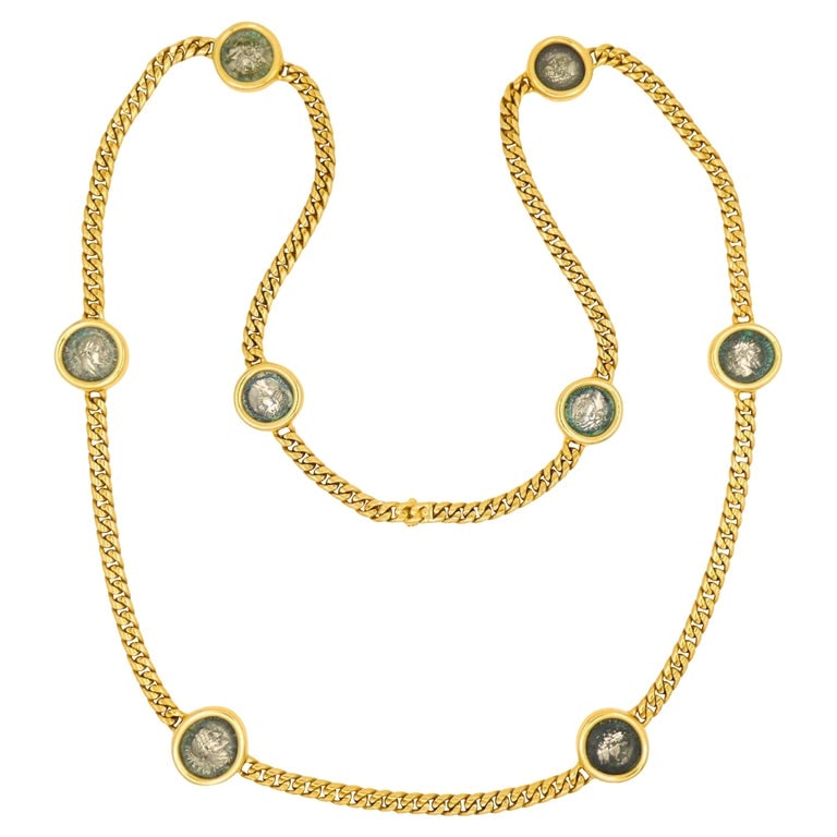 Bvlgari Bulgari Monete Gold Chain Necklace Ancient Roman Coins (1 of 11)