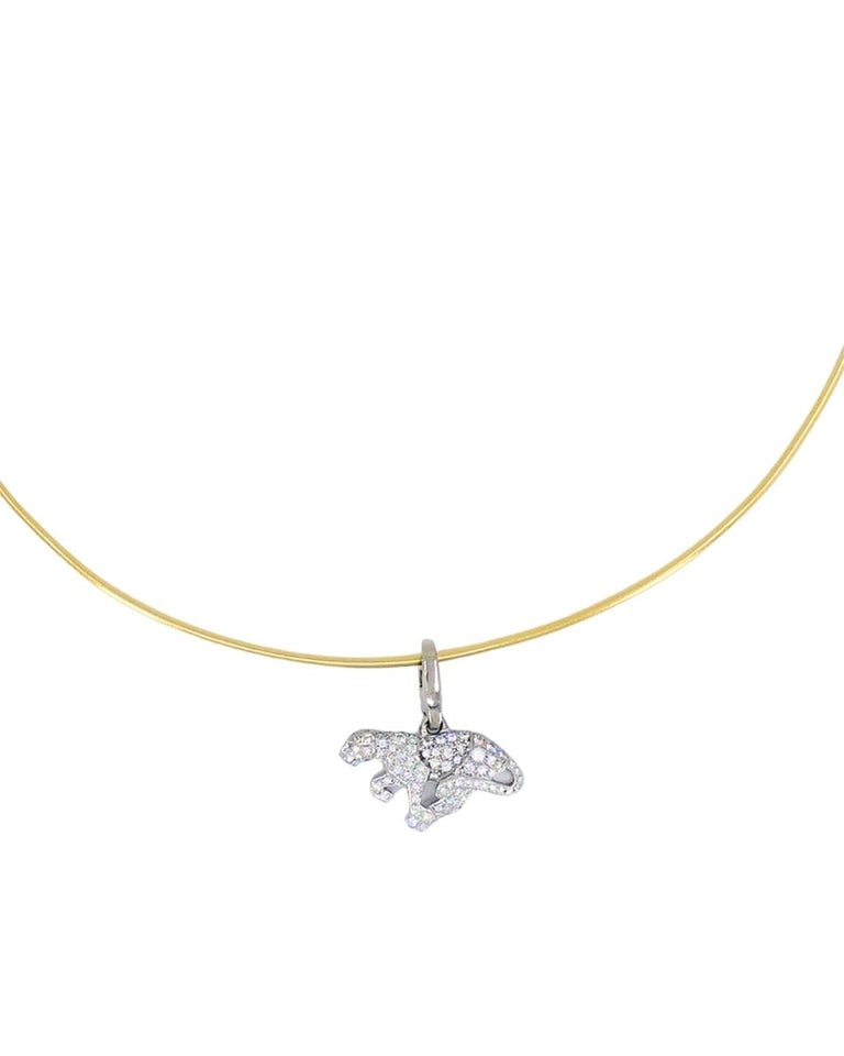 Vintage Cartier Panthere Collar Necklace Diamond Charm - 7